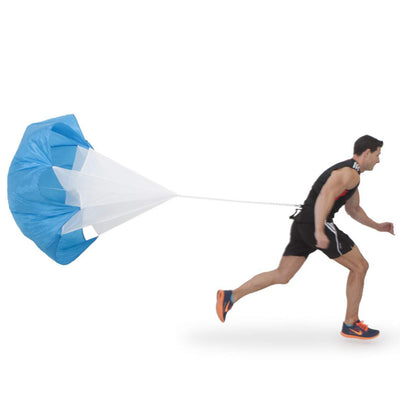 Paracaídas potenciador de velocidad  Diseñado para todos los deportistas que quieren mejorar su nivel de aceleración, la resistencia muscular y la capacidad para ajustar la dirección de la carrera a velocidad.